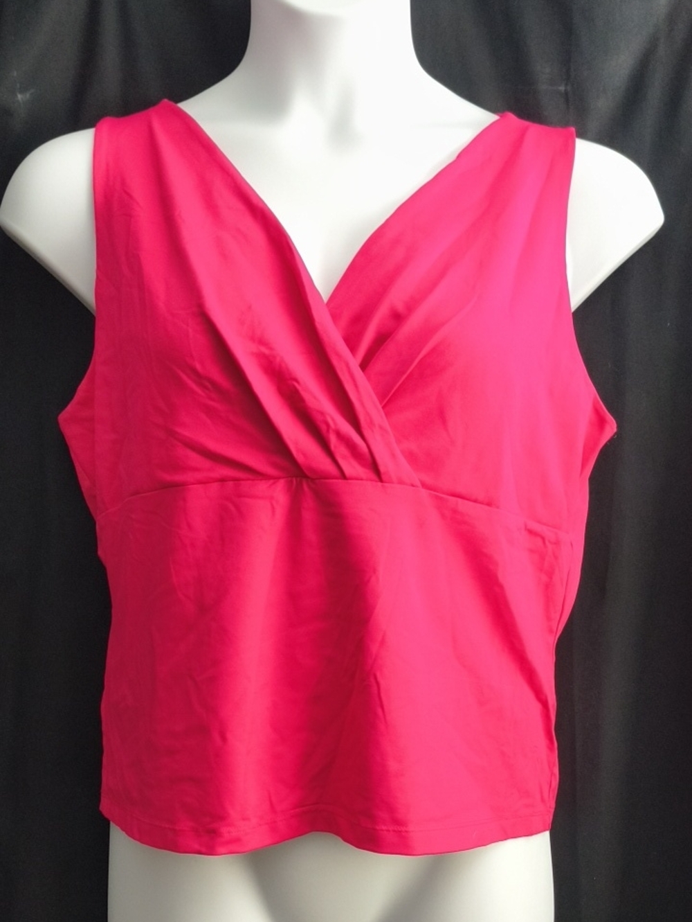 Worthington Bright Fuchsia Surplice Tank Top #0082